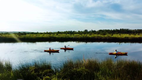tributary residents kayaking the boggy creek